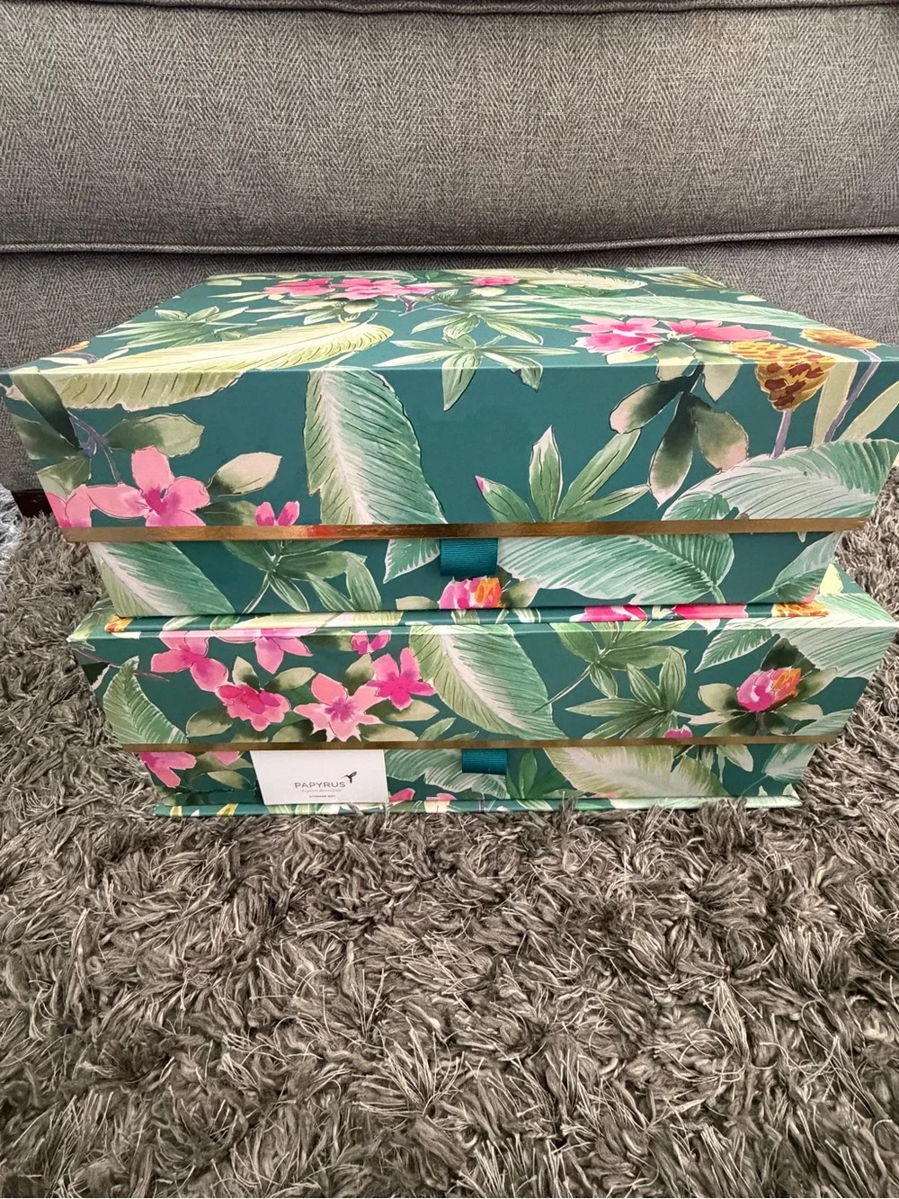 Papyrus Tropical Storage Boxes - Set of 2